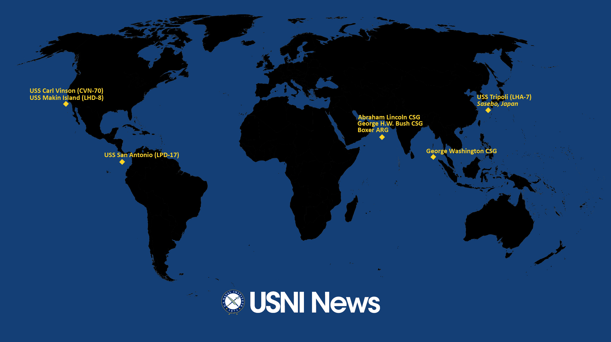 ABD Donanması'nda 17 Ağustos 2026 itibarıyla uçak gemileri ve amfibi grupların konuşlandığı yerler