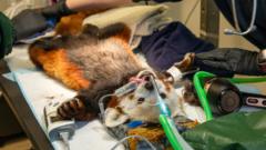 Edinburgh Hayvanat Bahçesi'ndeki kızıl panda diş ağrısı için veterinere gitti