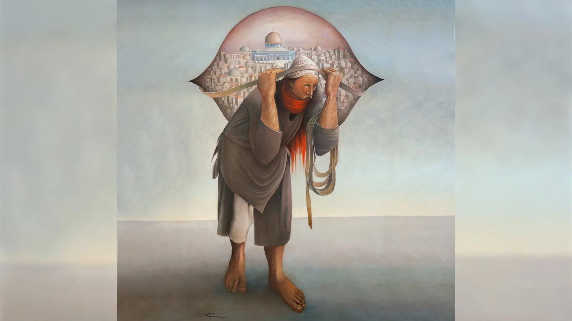 Filistinli ressam Sliman Mansour son yolculuğuna uğurlandı