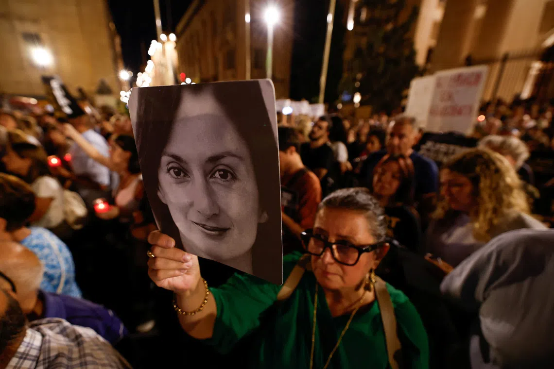 Malta'da Suikasta Kurban Giden Gazeteci İçin Adalet Yürüyüşü