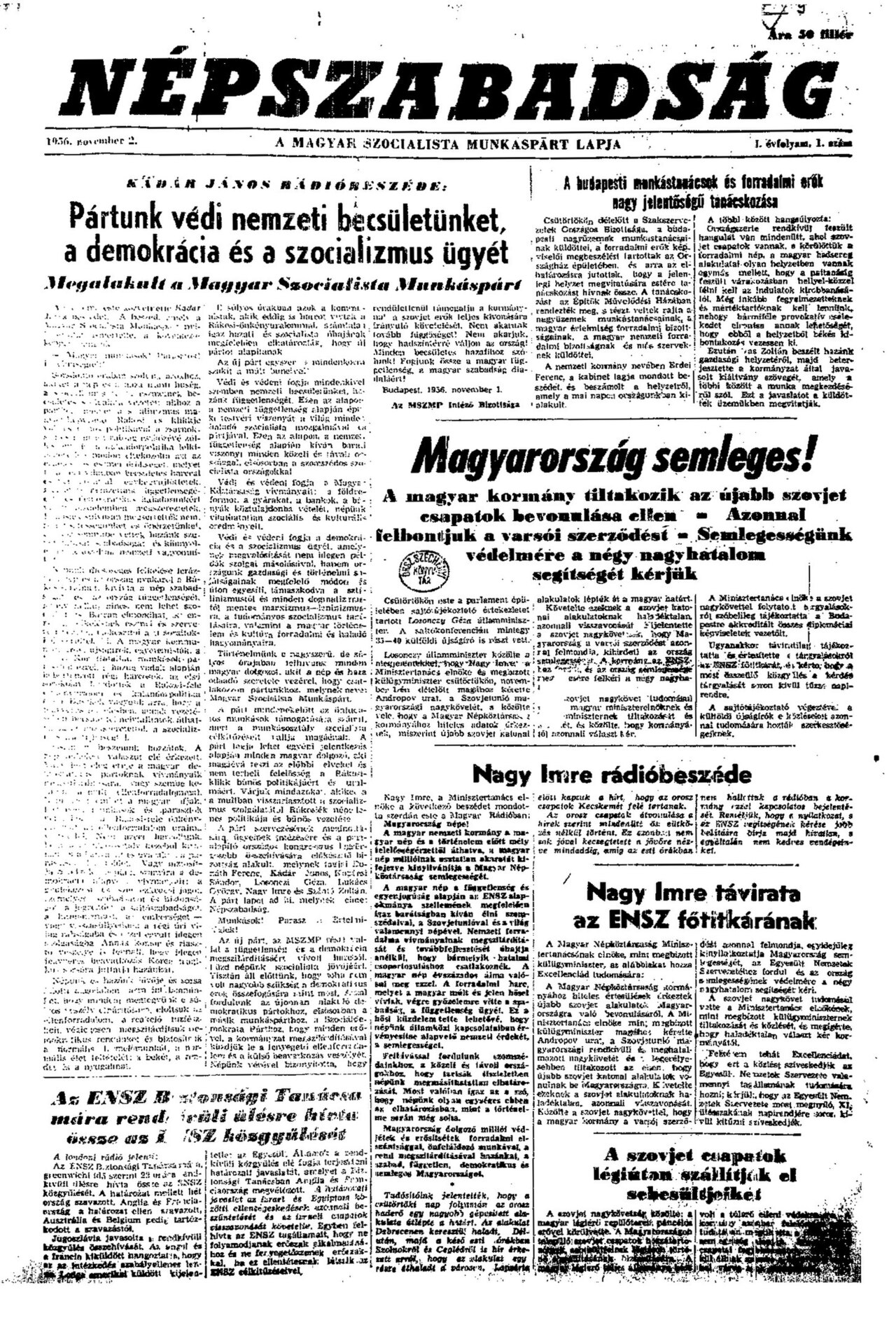Orban Döneminde Kapatılan Macar Gazetesi Nepszabadsag İnternette Yeniden Yayında