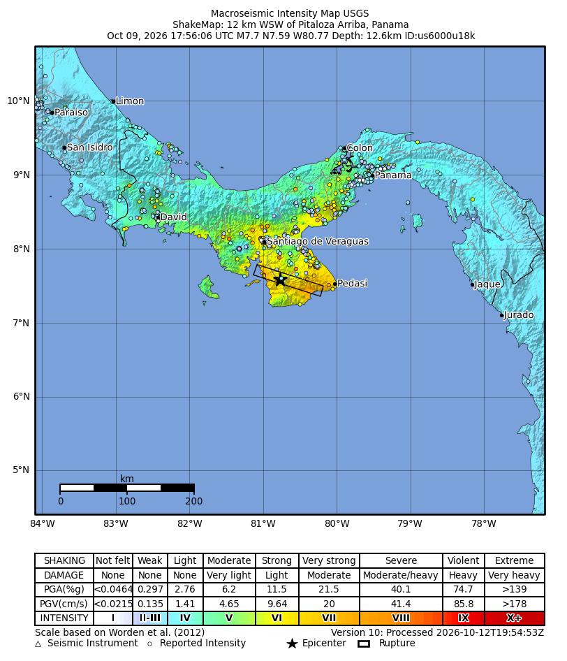 Panama'da 7,7 büyüklüğünde deprem: 9 ülkeye tsunami uyarısı