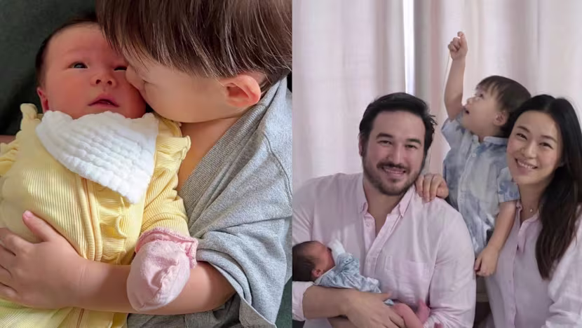 Singapurlu Oyuncu Rebecca Lim'in Eşi Kızlarının Yüzünü İlk Kez Gösterdi