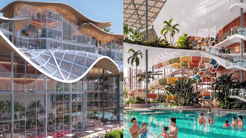 Singapur'un 2030'daki yeni sağlıklı yaşam merkezi: Marina South'ta havuzlar, su kaydırakları ve tropikal bahçeler