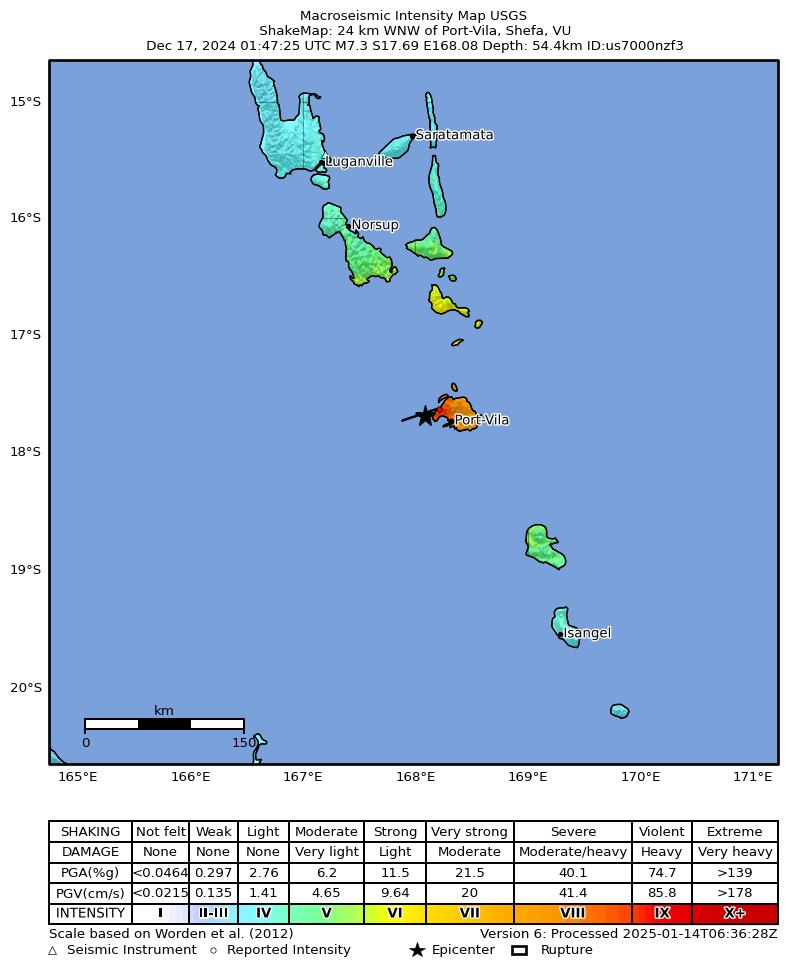 Vanuatu açıklarında iki büyük deprem: tsunami uyarısı